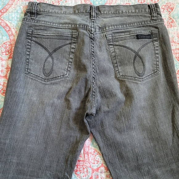 Calvin Klein Black Washed Flare Jeans - Picture 6 of 10